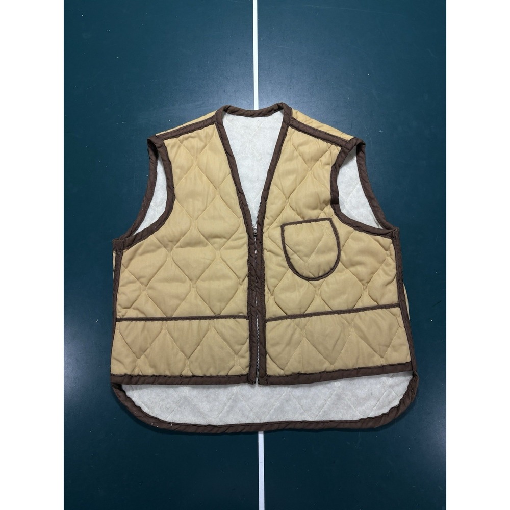 Vintage 50s 60s Hunting Thermal Lined Quilted Vest Liner Jacket Men's Medium EUC